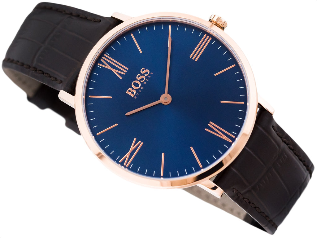 Hugo Boss Classic Jackson Blue Dial Brown Leather Strap Watch for Men - 1513458 Buy Now By Hugo Boss