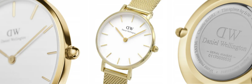 Daniel Wellington Classic Petite Evergold White Dial Gold Mesh Bracelet Watch For Women - DW00100350