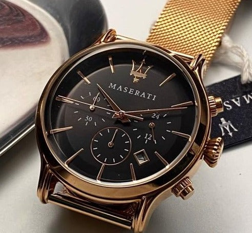 Maserati Epoca Black Dial Gold Mesh Bracelet Watch For Men - R8873618005 Buy Now By Maserati
