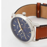 Fossil Neutra Minimalist Moonphase Blue Dial Brown Leather Strap Watch for Men - FS5903 Buy Now By Fossil