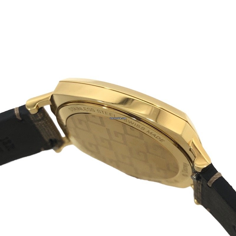 Gucci Grip Disney Mickey Mouse Gold Dial Brown Leather Strap Watch For Women - YA157420 Buy Now By Gucci