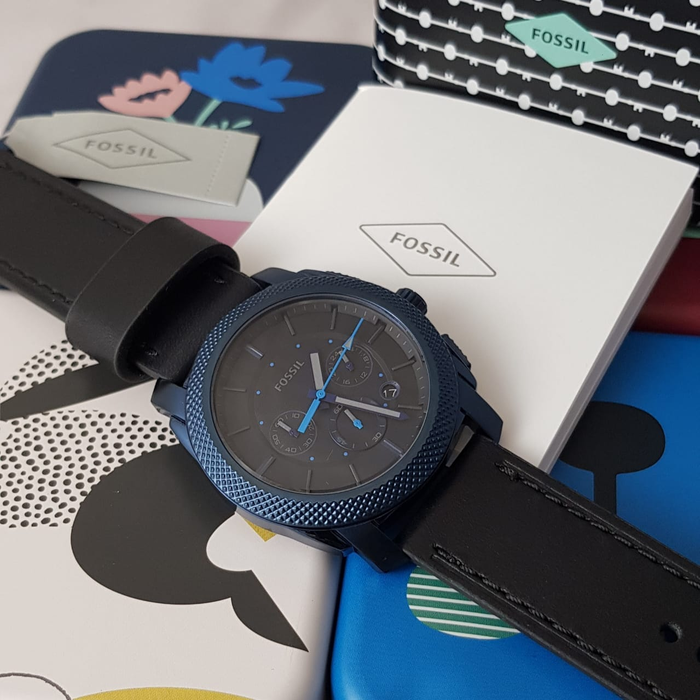 Fossil Machine Chronograph Black Dial Black Leather Strap Watch for Men - FS5361 Buy Now By Fossil