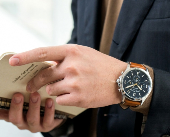 Fossil Forrester Chronograph Blue Dial Brown Leather Strap Watch for Men - S5607 Buy Now By Fossil