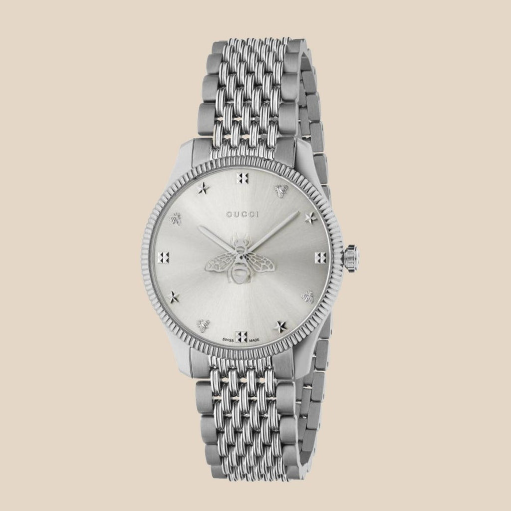 Gucci G Timeless Quartz Silver Dial Silver Steel Strap Watch For Women - YA1264153 Buy Now By Gucci