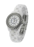 Chanel J12 Diamonds Quartz White Dial White Steel Strap Watch for Women - J12 H2572 Buy Now By Chanel
