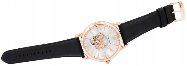 Emporio Armani Luigi Automatic Silver Dial Black Leather Strap Watch For Men - AR60013 Buy Now By Emporio Armani