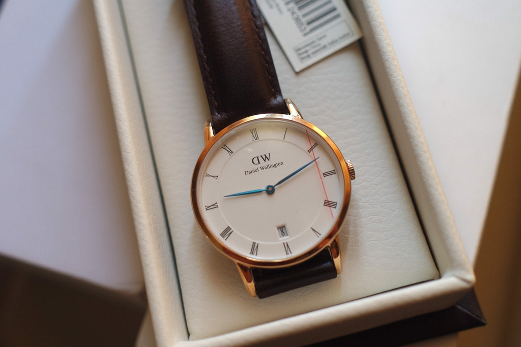 Daniel Wellington Dapper Bristol White Dial Brown Leather Strap Watch For Women - DW00100094 Buy Now By Daniel Wellington