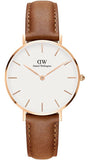 Daniel Wellington Petite Durham White Dial Brown Leather Strap Watch For Women - DW00100172 Buy Now By Daniel Wellington
