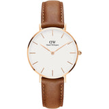 Daniel Wellington Petite Durham White Dial Brown Leather Strap Watch For Women - DW00100172 Buy Now By Daniel Wellington