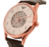 Emporio Armani Meccanico White Dial Brown Leather Strap Watch For Men - AR1920 Buy Now By Emporio Armani