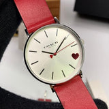 Coach Perry Silver Dial Red Leather Strap Watch for Women - 14503515 Buy Now By Coach