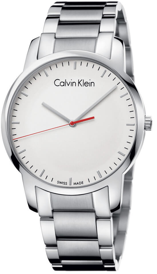 Calvin Klein City Quartz White Dial Silver Steel Strap Watch for Men - K2G2G1Z6 Buy Now By Calvin Klein