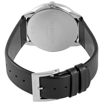 Calvin Klein Minimal Diamonds Black Dial Black Leather Strap Watch for Men - K3M211CS Buy Now By Calvin Klein
