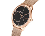Calvin Klein Minimal Black Dial Rose Gold Mesh Bracelet Watch for Men - K3M21621 Buy Now By Calvin Klein