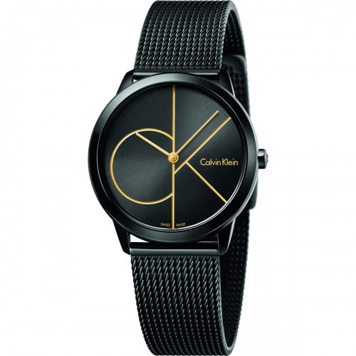 Calvin Klein Minimal Black Dial Black Mesh Bracelet Watch for Women - K3M224X1 Buy Now By Calvin Klein
