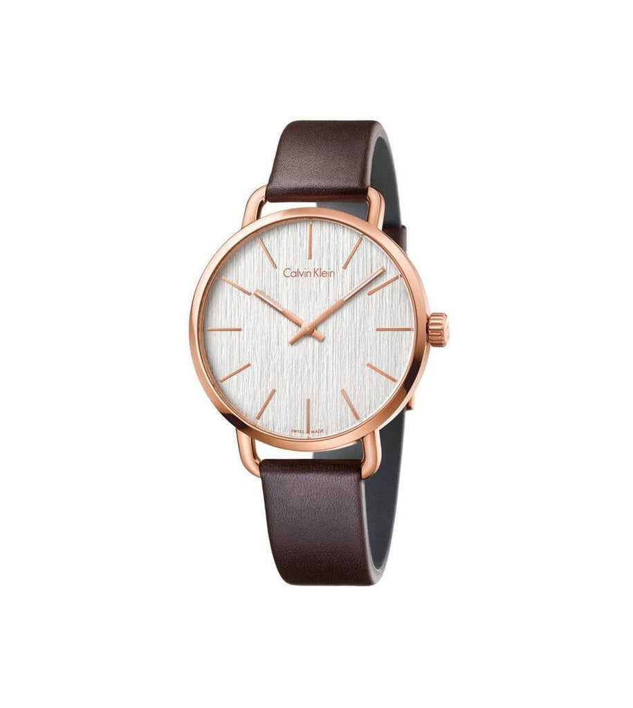 Calvin Klein Even White Dial Brown Leather Strap Watch for Women - K7B236G6 Buy Now By Calvin Klein