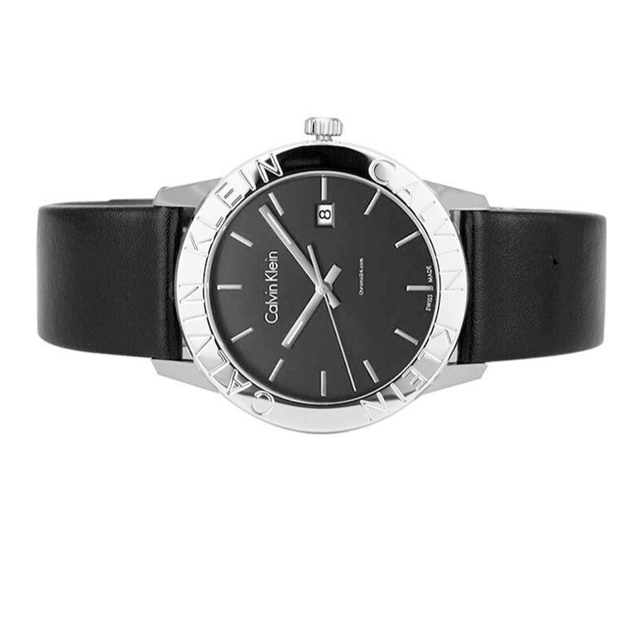 Calvin Klein Steady Black Dial Black Leather Strap Watch for Women - K7Q211C1 Buy Now By Calvin Klein