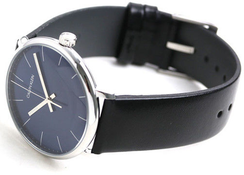 Calvin Klein High Noon Quartz Blue Dial Black Leather Strap Watch for Men - K8M211CN Buy Now By Calvin Klein