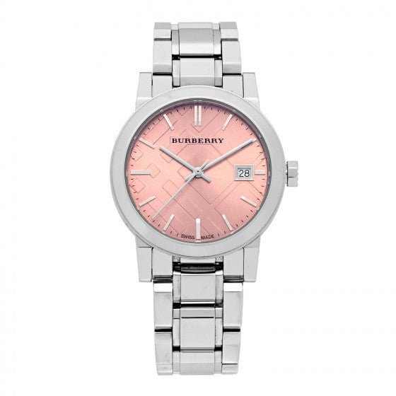 Burberry The City Pink Dial Silver Steel Strap Watch for Women - BU9124 Buy Now By Burberry