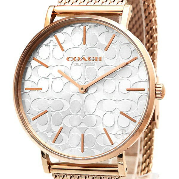 Coach Perry Silver Dial Rose Gold Mesh Bracelet Watch for Women - 14503386 Buy Now By Coach