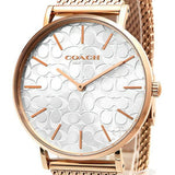 Coach Perry Silver Dial Rose Gold Mesh Bracelet Watch for Women - 14503386 Buy Now By Coach