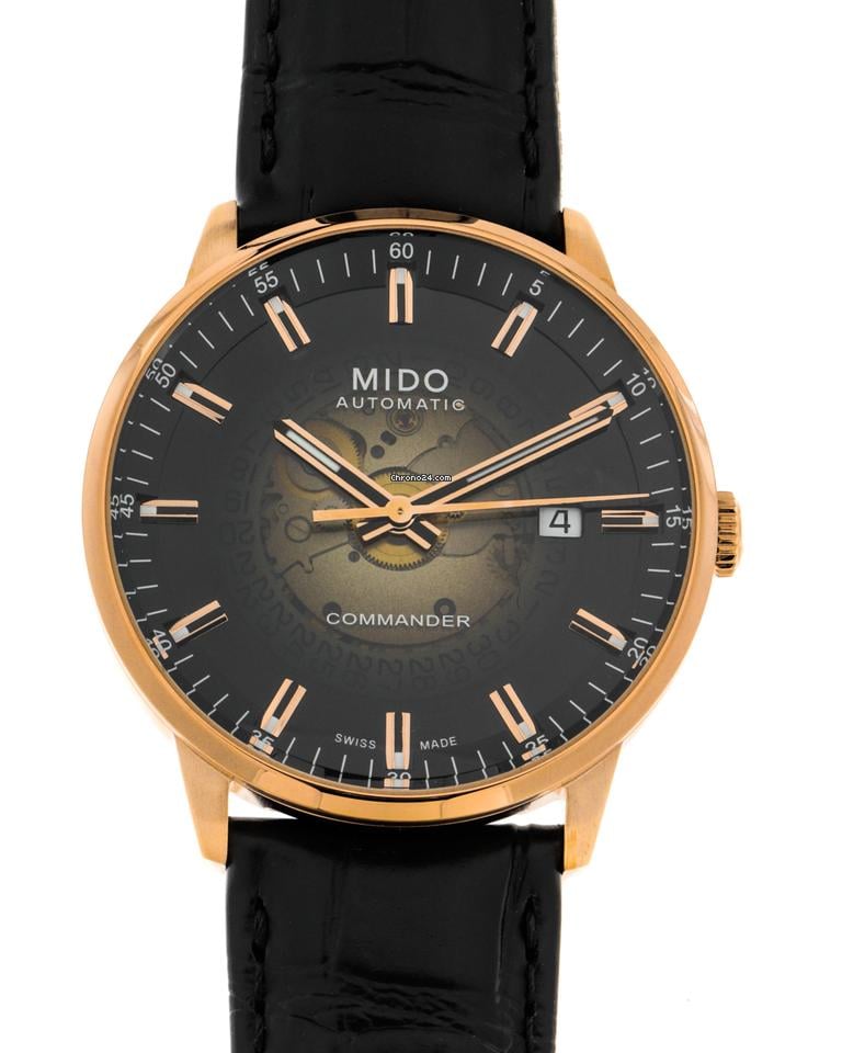 Mido Commander Automatic Black Dial Black Leather Strap Watch For Men - M021.407.36.411.00 Buy Now By Mido
