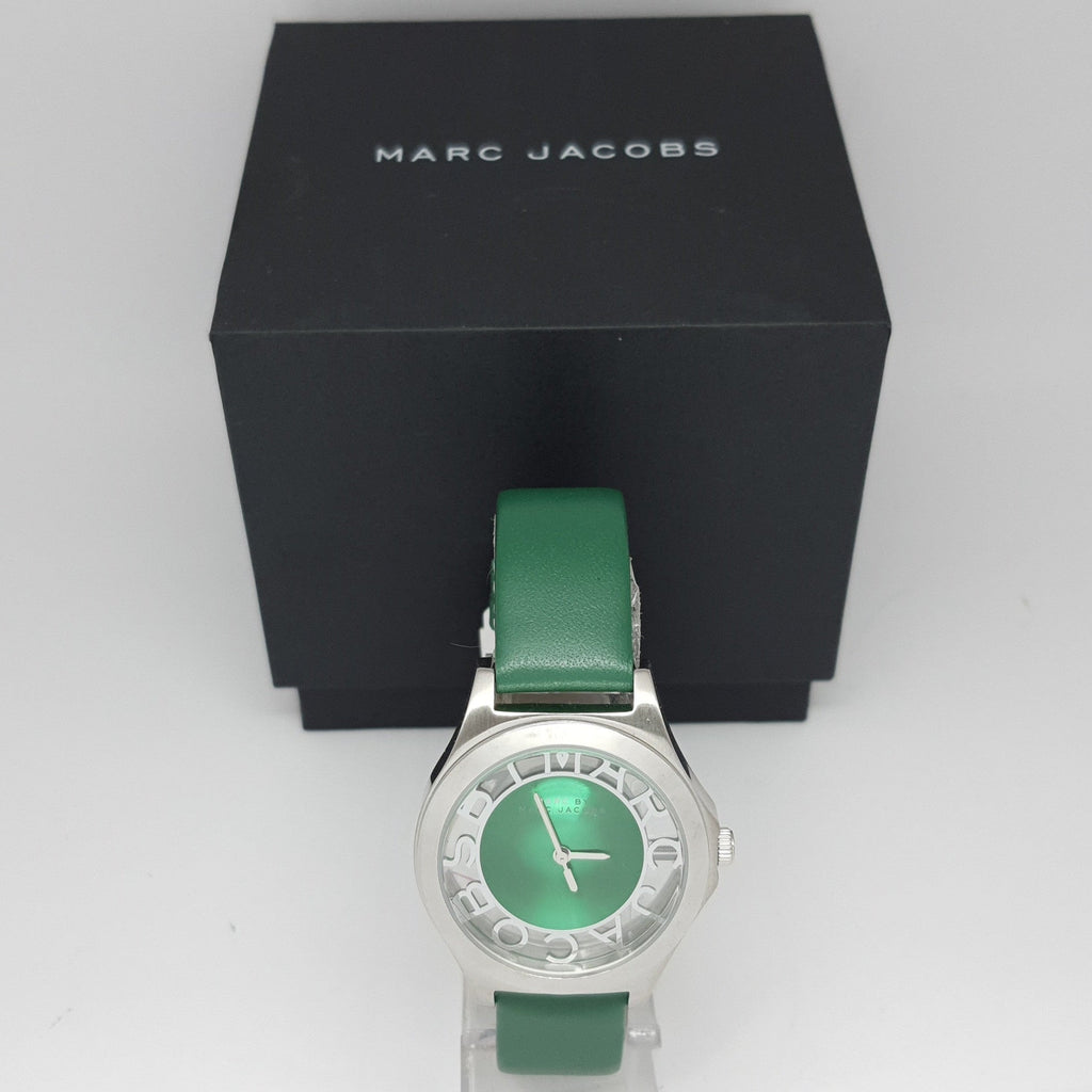 Marc Jacobs Henry Skeleton Green Dial Green Leather Strap Watch for Women - MBM1336 Buy Now By Marc Jacobs
