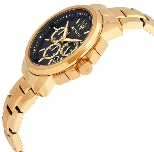 Maserati Successo 44mm Black Dial Gold Stainless Steel Strap Watch For Men - R8873621013 Buy Now By Maserati