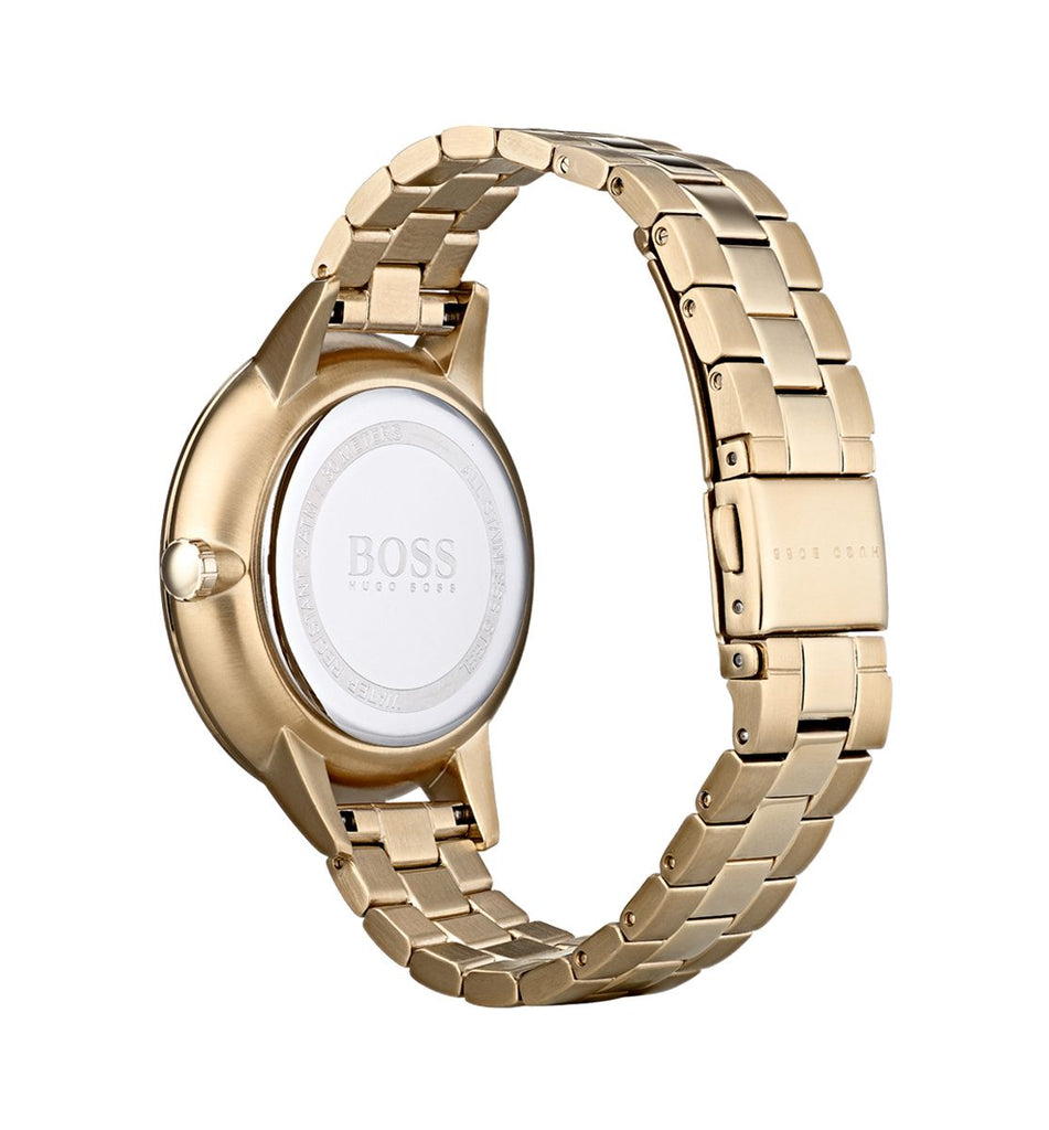 Hugo Boss Symphony Brown Dial Gold Steel Strap Watch for Women - 1502422 Buy Now By Hugo Boss