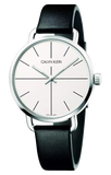 Calvin Klein Even Silver Dial Black Leather Strap Watch for Men - K7B211CY Buy Now By Calvin Klein