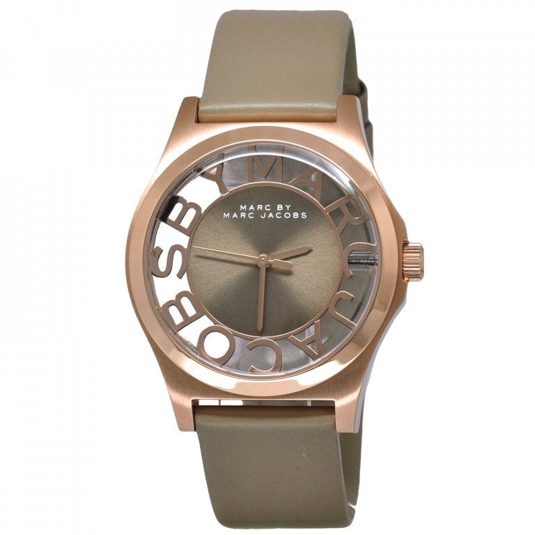 Marc Jacobs Henry Dinky Skeleton Beige Dial Beige Leather Strap Watch for Women - MBM1245 Buy Now By Marc Jacobs