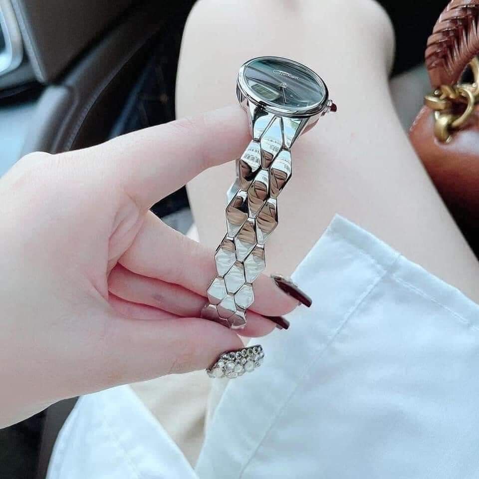 Calvin Klein Snake Black Dial Silver Steel Strap Watch For Women - K6E23141 Buy Now By Calvin Klein