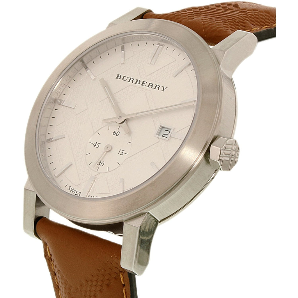 Burberry The City Silver Dial Brown Leather Strap Watch for Men - BU9904 Buy Now By Burberry