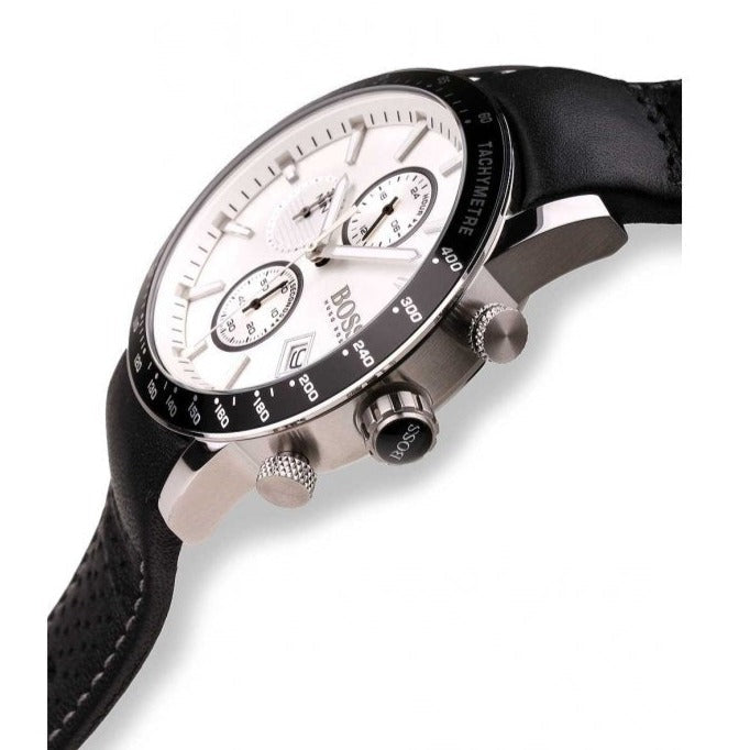 Hugo Boss Rafale Chronograph Quartz Silver Dial Black Leather Strap Watch For Men - 1513403 Buy Now By Hugo Boss