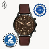 Fossil Retro Pilot Chronograph Brown Dial Brown Leather Strap Watch for Men - FS5833 Buy Now By Fossil