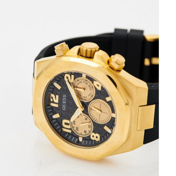 Guess Empire Chronograph Quartz Black Dial Black Silicon Strap Watch For Men - GW0583G2 Buy Now By Guess