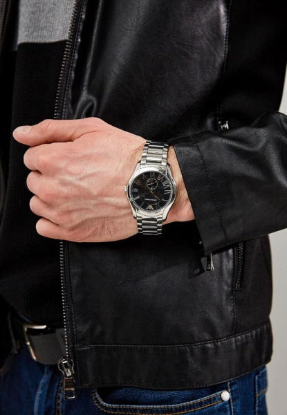 Emporio Armani Valente Quartz Black Dial Silver Steel Strap Watch For Men - AR11086 Buy Now By Emporio Armani