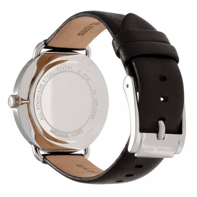 Michael Kors Portia Quartz White Dial Black Leather Strap Watch For Women - MK2658 Buy Now By Michael Kors