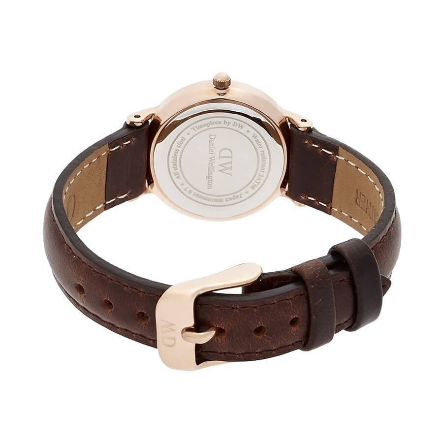 Daniel Wellington Classy Bristol White Dial Brown Leather Strap Watch For Women - DW00100062 Buy Now By Daniel Wellington