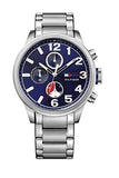 Tommy Hilfiger Jackson Chronograph Blue Dial Silver Steel Strap Watch for Men - 1791242 Buy Now By Tommy Hilfiger