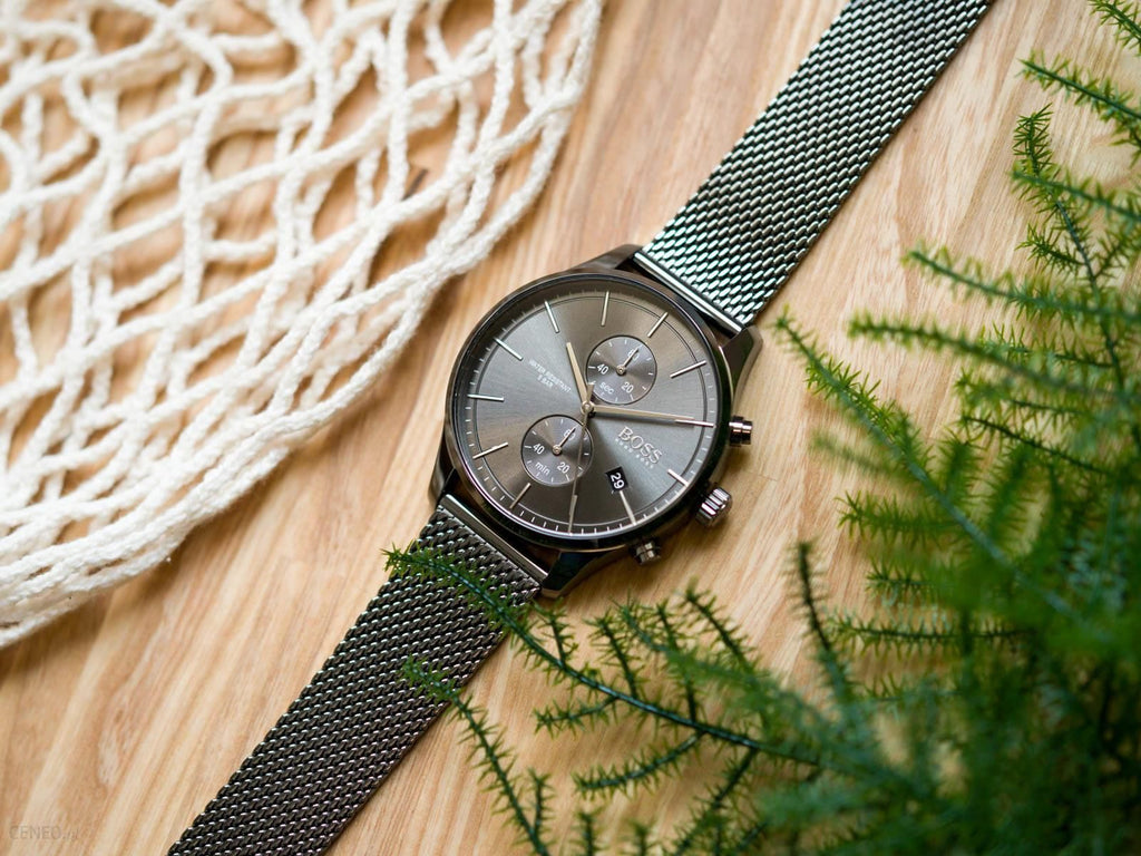 Hugo Boss Associate Grey Dial Grey Mesh Bracelet Watch for Men - 1513870 Buy Now By Hugo Boss