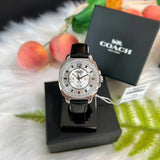 Coach Boyfriend Silver Dial Black Leather Strap Watch for Women - 14503152 Buy Now By Coach