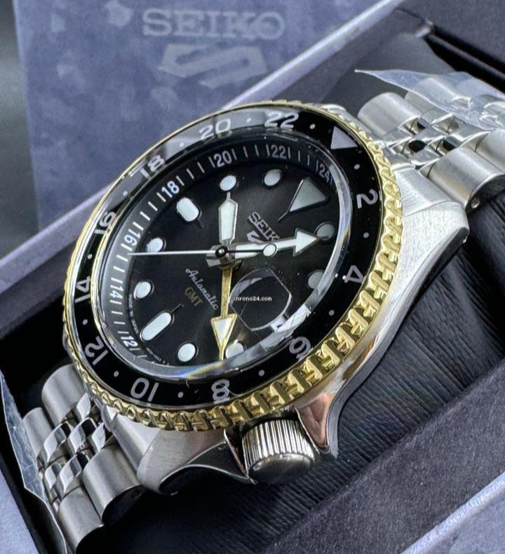 Seiko 5 Sports GMT US Special Edition Automatic Grey Dial Silver Steel Strap Watch For Men - SSK021K1 Buy Now By Seiko