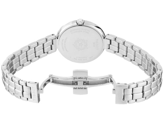 Tissot T Lady Flamingo Diamonds White Dial Silver Steel Strap Watch For Women - T094.210.11.116.01 Buy Now By Tissot