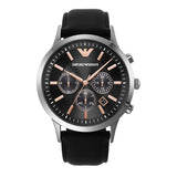 Emporio Armani Giovanni Analog Black Dial Black Leather Strap Watch For Men - AR11431 Buy Now By Emporio Armani