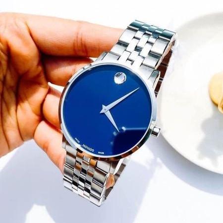 Movado Museum Classic Blue Dial Silver Steel Strap Watch for Men - 0607212 Buy Now By Movado