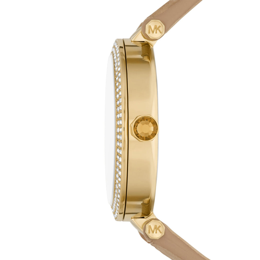 Michael Kors Parker Three-Hand Gold Dial Brown Leather Strap Watch For Women - MK4725 Buy Now By Michael Kors