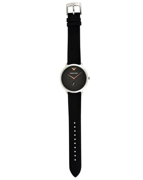 Emporio Armani Modern Slim Quartz Grey Dial Black Leather Strap Watch For Men - AR11162 Buy Now By Emporio Armani