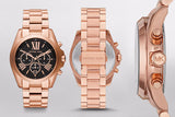 Michael Kors Bradshaw Black Dial Rose Gold Steel Strap Watch for Women - MK5854 Buy Now By Michael Kors