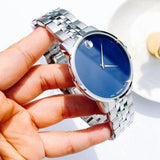 Movado Museum Classic Blue Dial Silver Steel Strap Watch for Men - 0607212 Buy Now By Movado